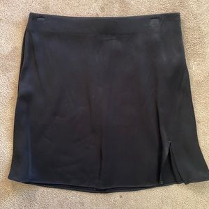 Black silk mini skirt